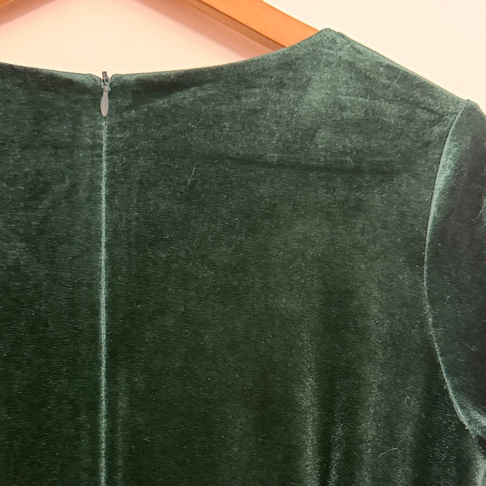 Ricki's Velvet Wrap Dress in Deep Green - Picture 9 of 10